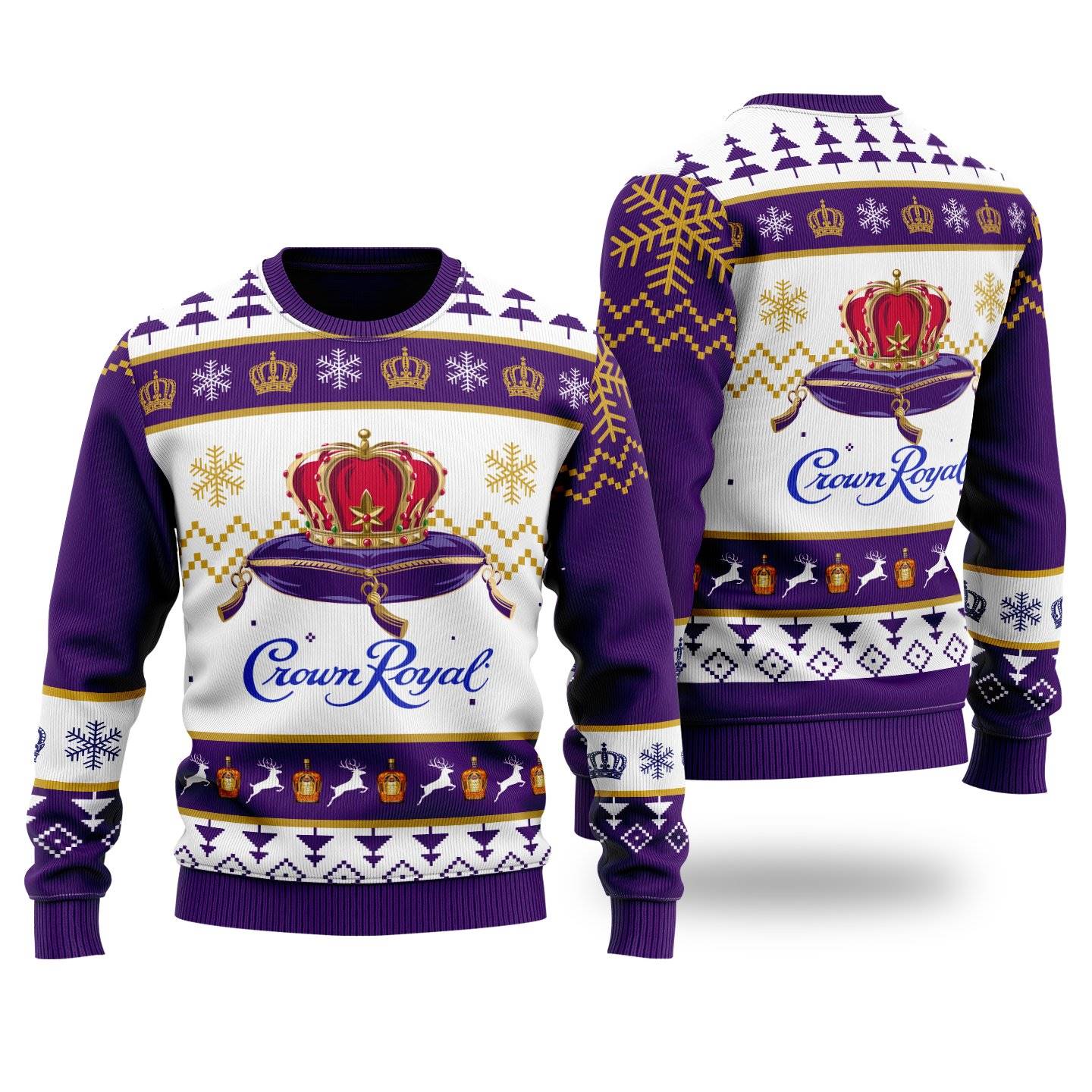 Crown Royal Whiskey Ugly Christmas Sweatshirt - RobinPlaceFabrics