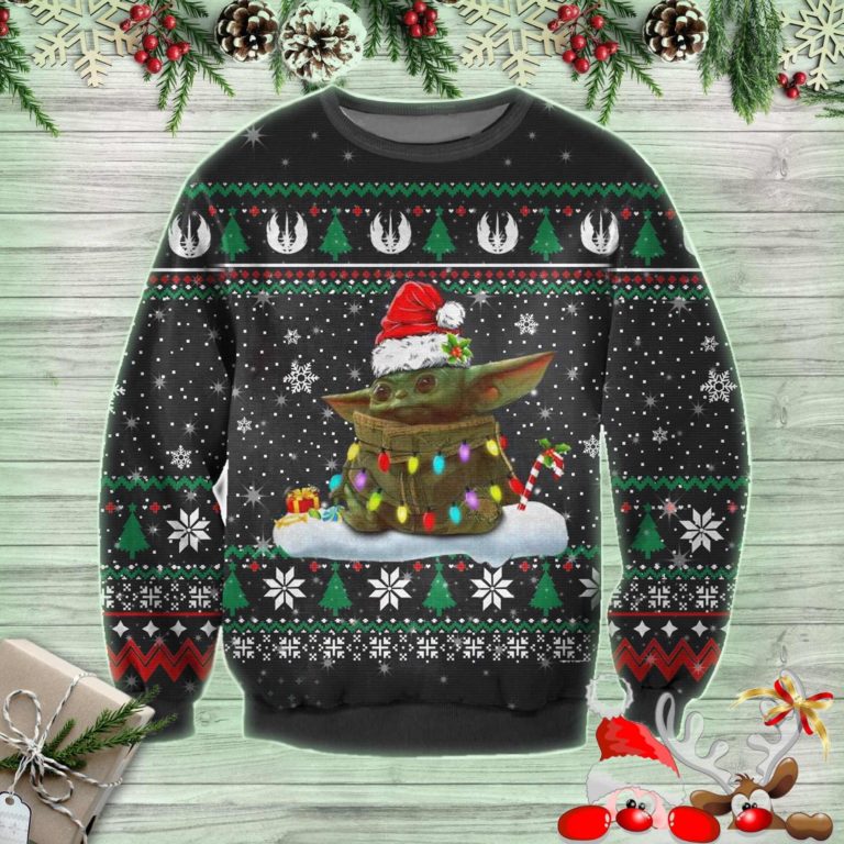 Cute Baby Yoda Christmas Ugly Sweatshirt