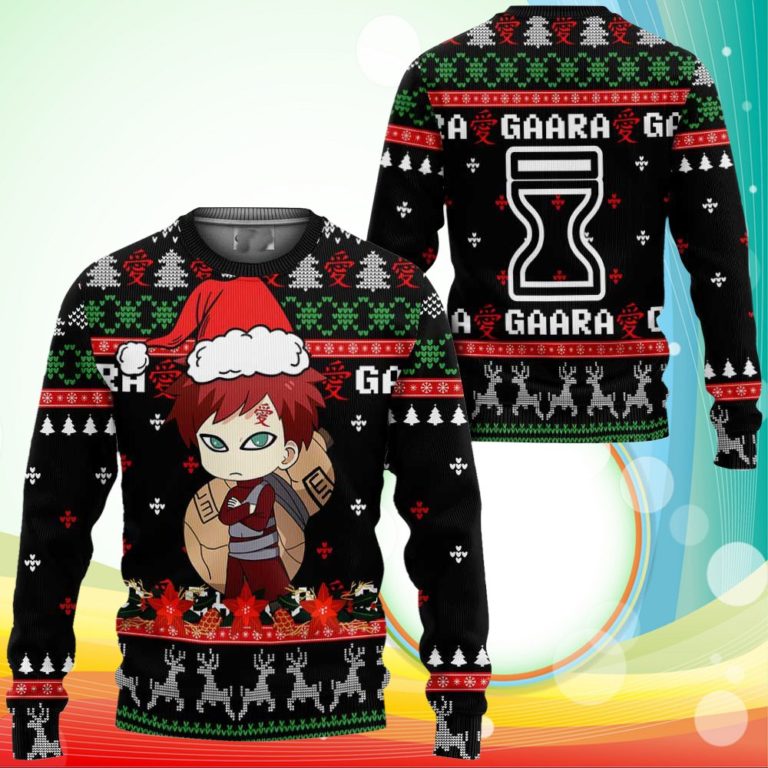 Cute Gaara Ugly Christmas Sweater Naruto Anime Xmas Gifts
