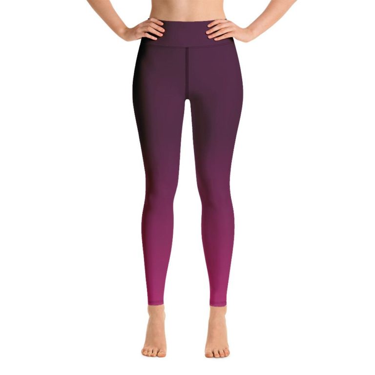 Dark Purple Pink Gradient Yoga Leggings Women