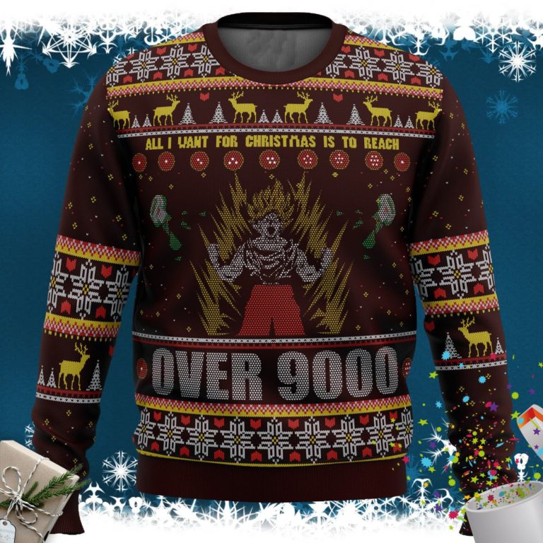 DBZ Goku Over 9000 Dragon Ball Z Ugly Christmas Sweater