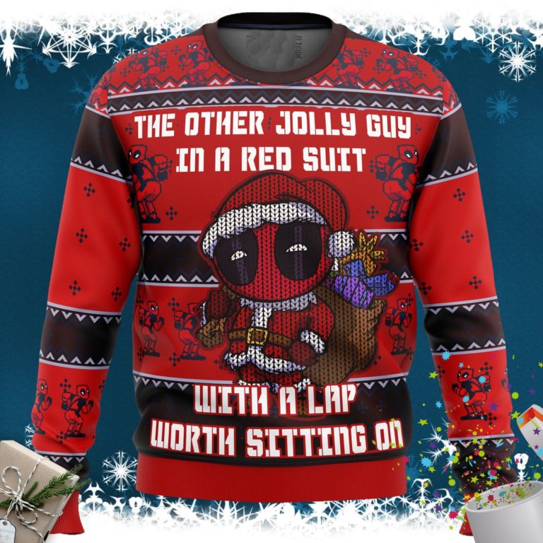 Deadpool Jolly Red Guy Ugly Christmas Sweater