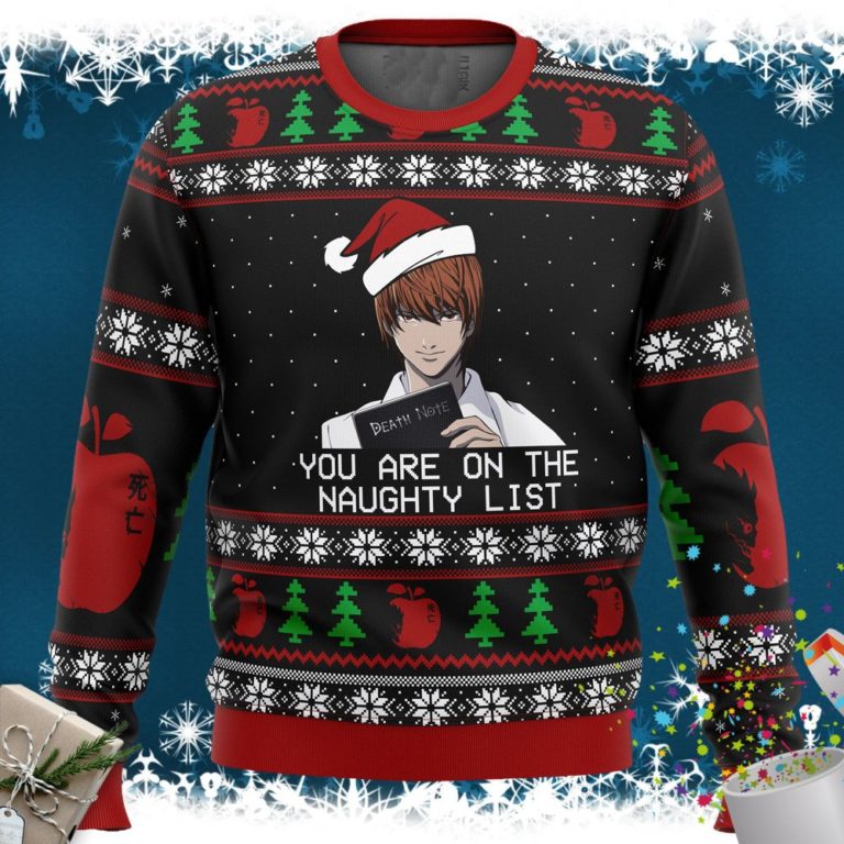 Death Note Naughty List Ugly Christmas Sweater