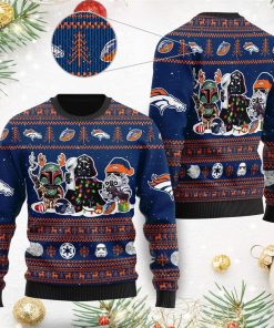 Denver Broncos Star Wars Ugly Christmas Sweater Darth Vader Boba Fett Stormtrooper Denver Broncos Star Wars Ugly Christmas Sweater Darth Vader Boba Fett Stormtrooper