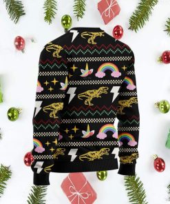 Dinosaur Unicorn Ride Hard Christmas Ugly Sweater