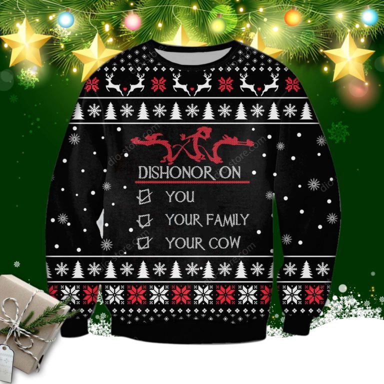 Dishonor On You Knitting Pattern 3d Print Ugly Sweater