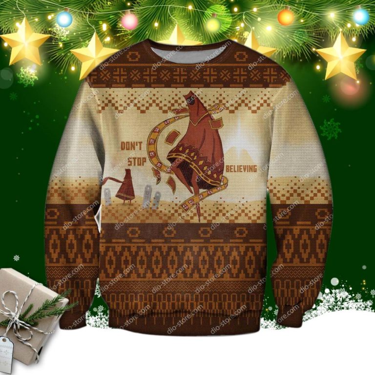 Don’t Stop Believing 3d Print Ugly Christmas Sweatshirt