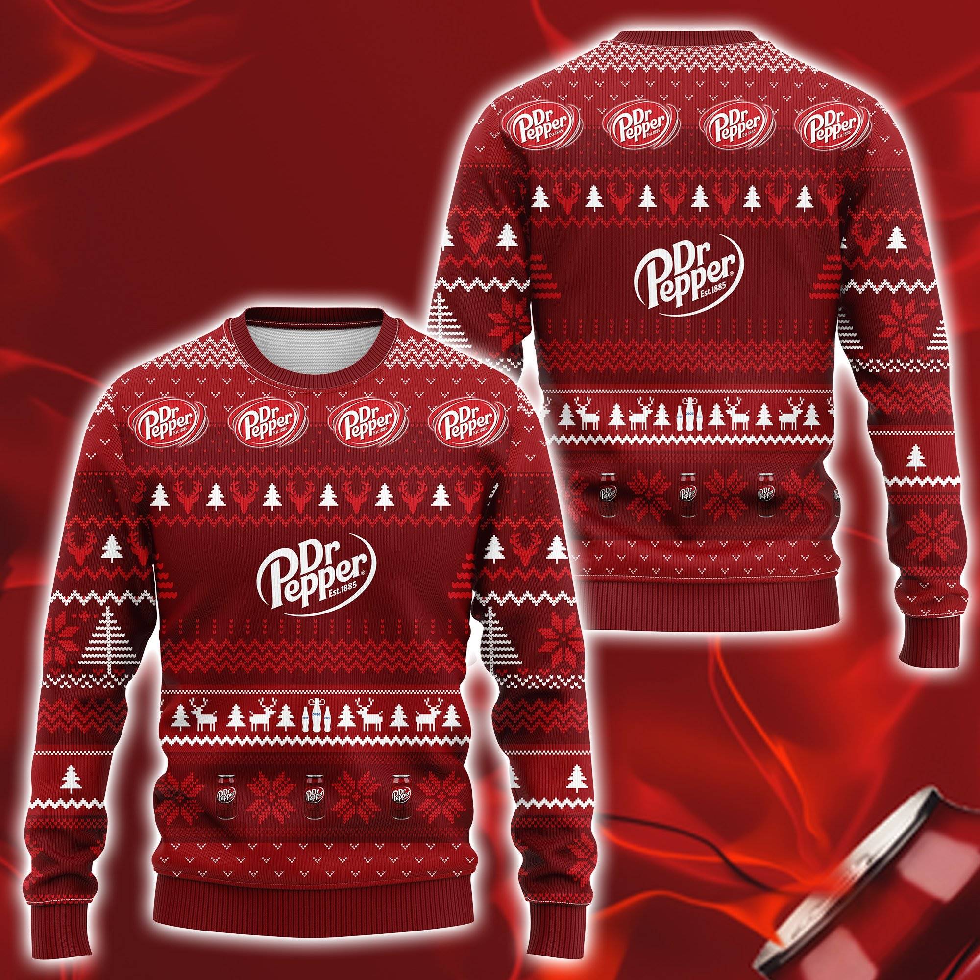Dr Pepper Drink Ugly Christmas Sweatshirt - RobinPlaceFabrics