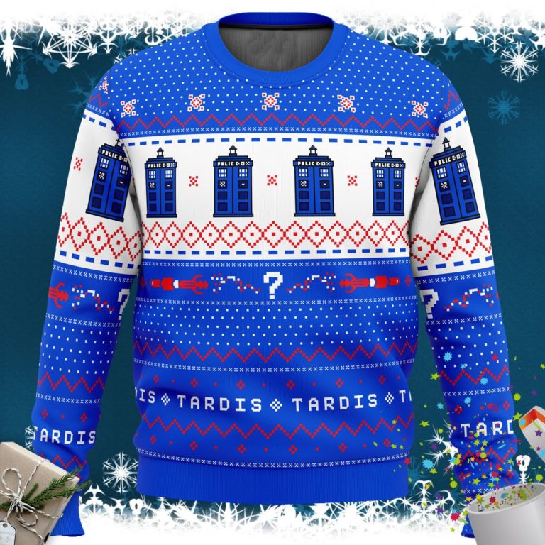 Dr Who TARDIS Christmas Sweater