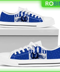 Duke Blue Devils NCAA Football Helmet Low Top Canvas Shoes Duke Blue Devils NCAA Football Helmet Low Top Canvas Shoes