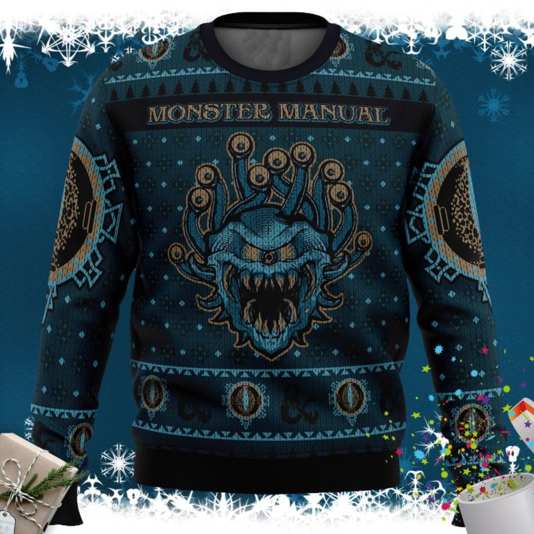Dungeons &amp Dragons Monster Manual Ugly Christmas Sweater