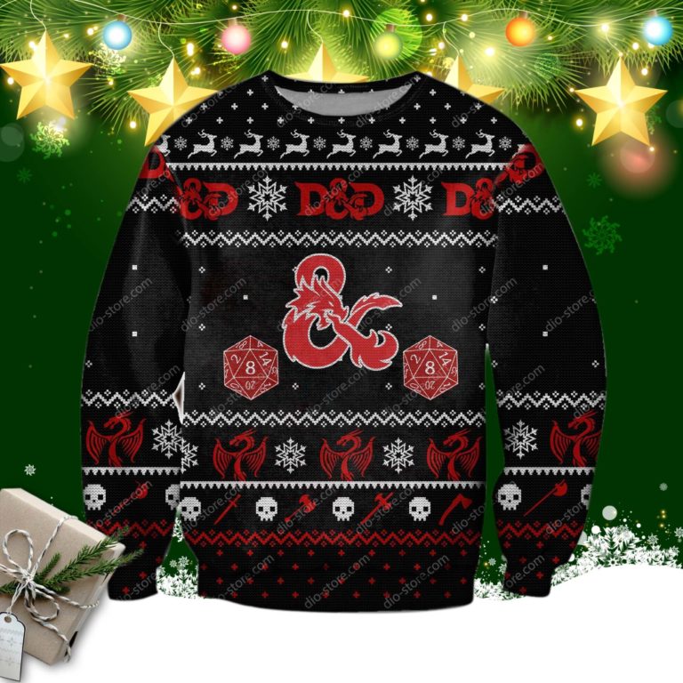 Dungeons & Dragons 3d Print Ugly Christmas Sweater
