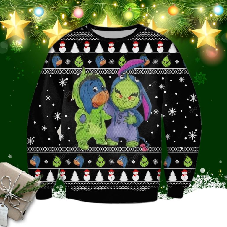 Eeyore And Grinch Funny 3d Print Ugly Sweater