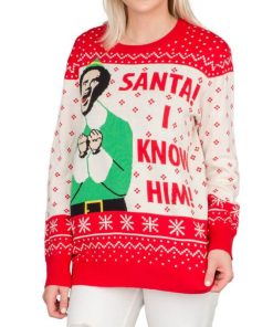 Elf Buddy Santa I Know Him Ugly Christmas Sweater