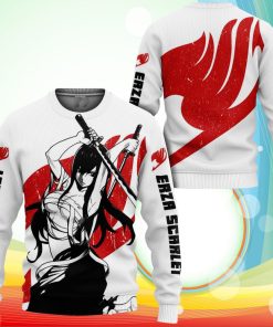 Fairy Tail Erza Scarlet Sweatshirt Silhouette Anime 3D Printed Sweaters