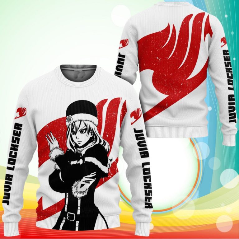Fairy Tail Juvia Lockser Sweatshirt Silhouette Anime 3D Printed Sweaters