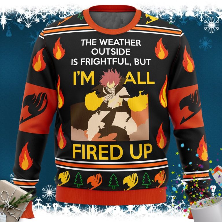 Fairy Tail Natsu fired up Ugly Christmas Sweater