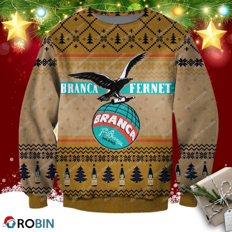 Fernet-Branca Beer Knitting Pattern 3d Print Ugly Sweatshirt