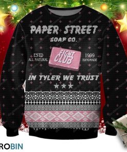 Fight Club Paper Street Soap Co. 3d Print Ugly Christmas Sweatshirt, Sweater