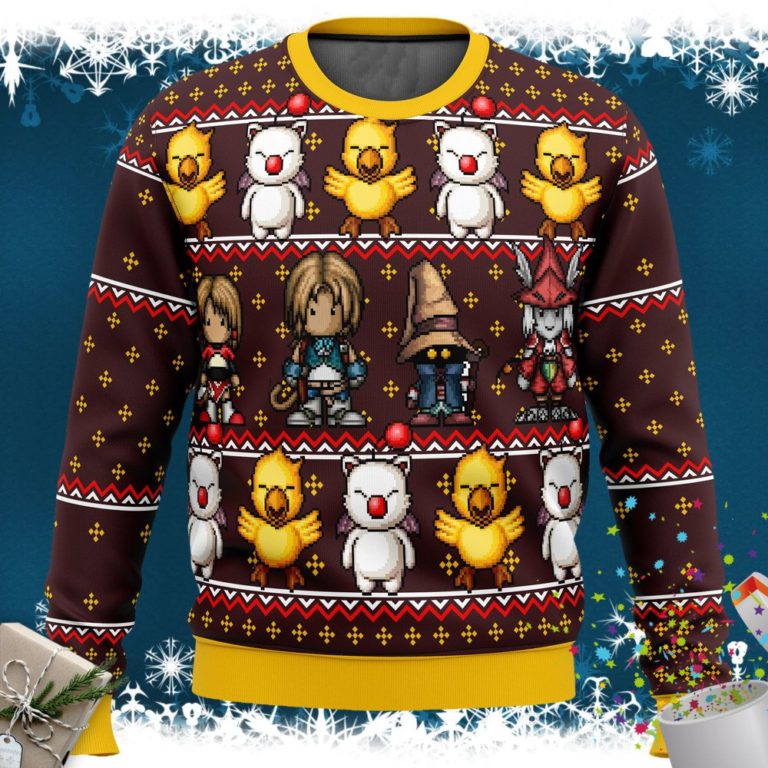 Final Fantasy Classic 8bit Ugly Christmas Sweater