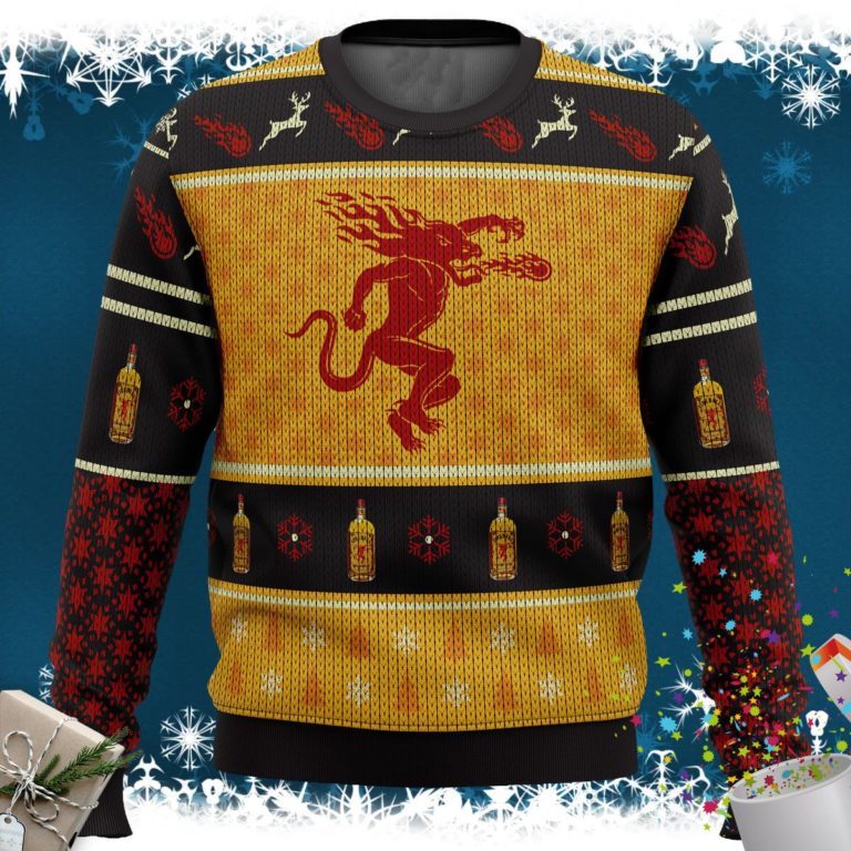 Fireball Cinnamon Whisky Ugly Christmas Sweater