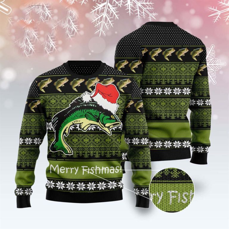 Fishing Merry Fishmas Ugly Sweater