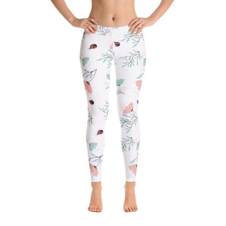 Floral Ladybug High Waisted Leggings