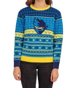 Fortnite Ninja Logo Ugly Christmas Sweater Shurikens Pattern