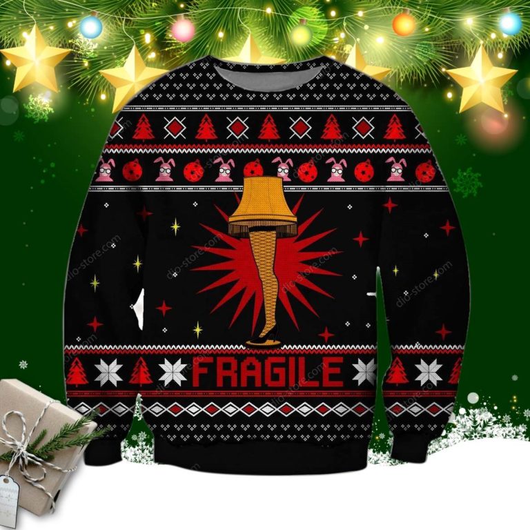 Fragile Knitting Pattern 3d Print Ugly Christmas Sweater