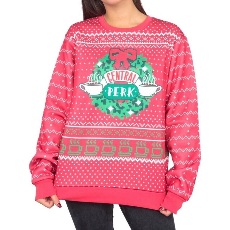 Friends Central Perk Wreath Ugly Christmas Sweater, Sweatshirt