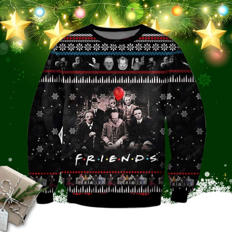 Friends Movie With Horror Characters 3d Print Ugly Christmas Sweatshirt, Sweater