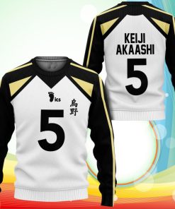Fukurodani Keiji Akaashi Sweatshirt Uniform Num 5 Haikyuu Anime 3D Printed Sweater