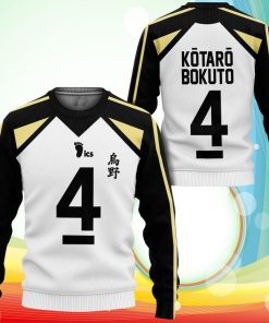 Fukurodani Kotaro Bokuto Sweatshirt Number 4 Uniform Haikyuu Anime 3D Printed Sweaters