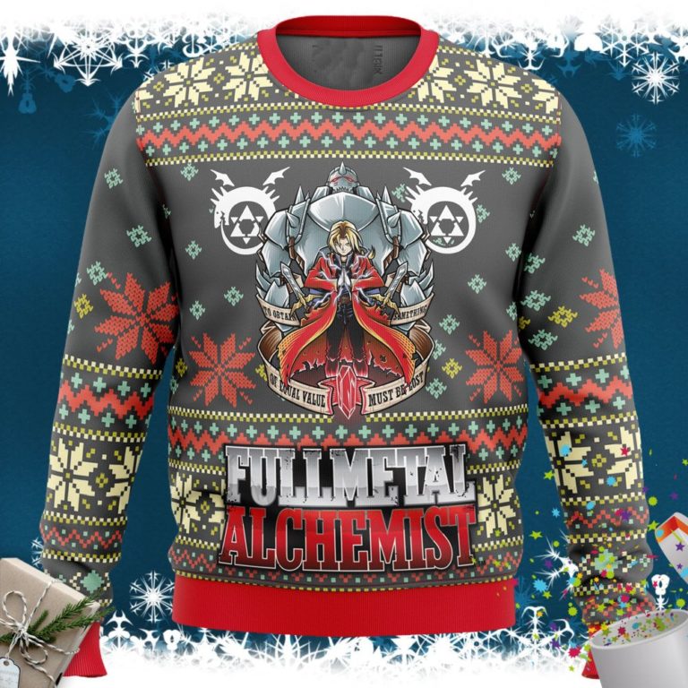 Fullmetal Alchemist Alt Ugly Christmas Sweater