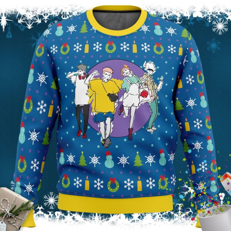 Fun Walk Jujutsu Kaisen Ugly Christmas Sweater
