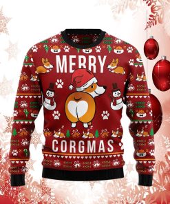 Funny Corgi Merry X-mas Ugly Christmas Sweater