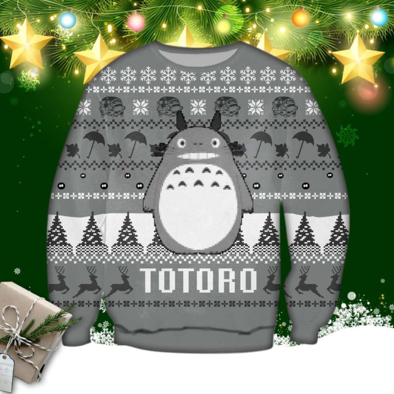 Funny Totoro Knitting Pattern 3d Print Ugly Sweater