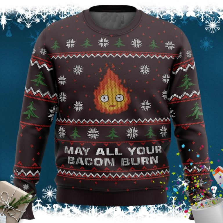 Ghibli May All Your Bacon Burn Ugly Christmas Sweater