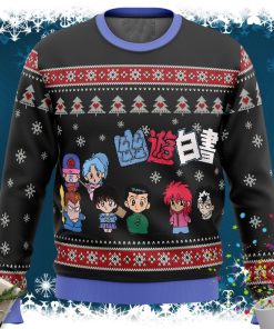 Ghost Fighter Yu Yu Hakusho Chibis Ugly Christmas Sweater