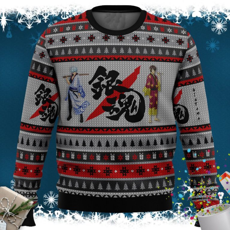 Gintama Shinsuke and Gintoki Ugly Christmas Sweater