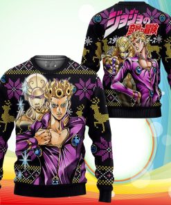 Giorno Giovanna Ugly Christmas Sweater Anime Jojo’s Bizzare Adventure Xmas Gifts