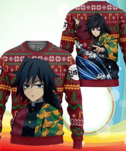 Giyuu Ugly Christmas Sweater Anime Demon Slayer Xmas Gifts