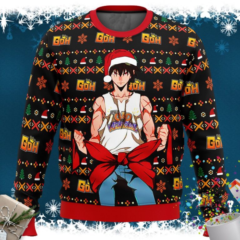 God of High School Santa Jin Mori Ugly Christmas Sweater