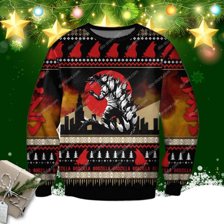 Godzilla 3d Print Ugly Sweatshirt