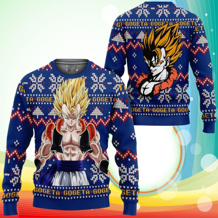 Gogeta Ugly Christmas Sweater Anime Dragon Ball Xmas Gifts