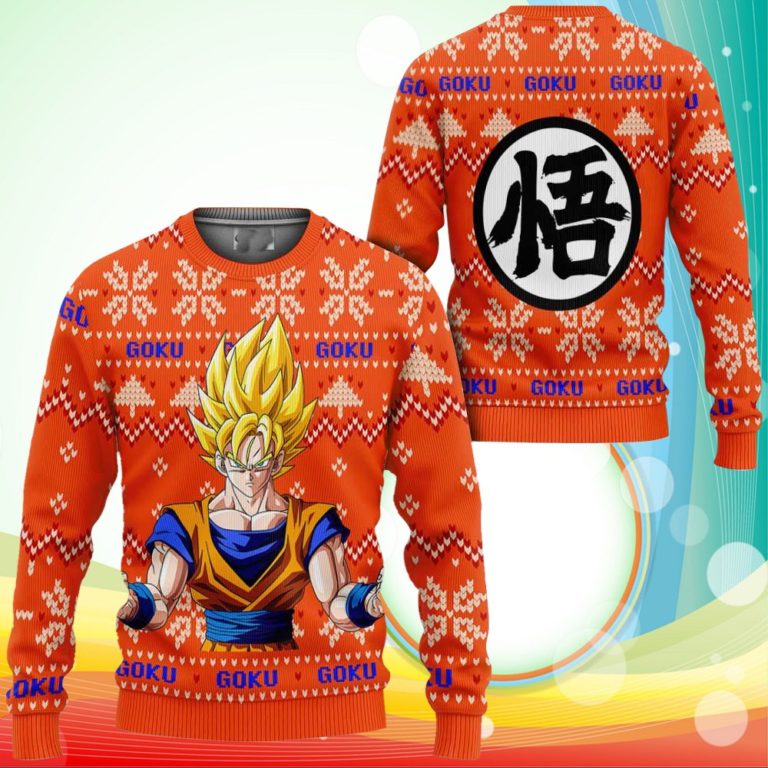 Goku Super Saiyan Christmas Sweater Anime Dragon Ball Xmas Gifts
