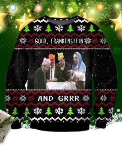 Gold Frankenstein And Grr Knitting Pattern 3d Print Ugly Sweater Gold Frankenstein And Grr Knitting Pattern 3d Print Ugly Sweater