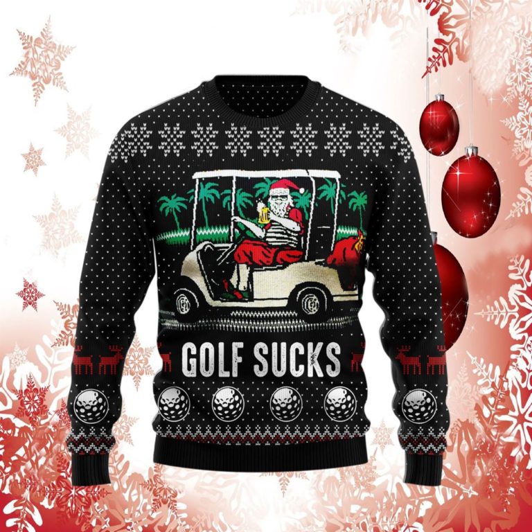 Golf Sucks Christmas Ugly Sweater