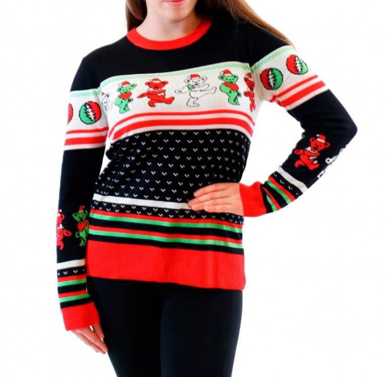 Grateful Dead Dancing Bears Tacky Ugly Christmas Sweater