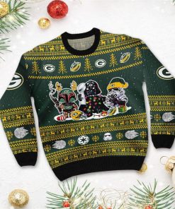 Green Bay Packers Star Wars Christmas Ugly Sweater Darth Vader Boba Fett Stormtrooper Green Bay Packers Star Wars Christmas Ugly Sweater Darth Vader Boba Fett Stormtrooper
